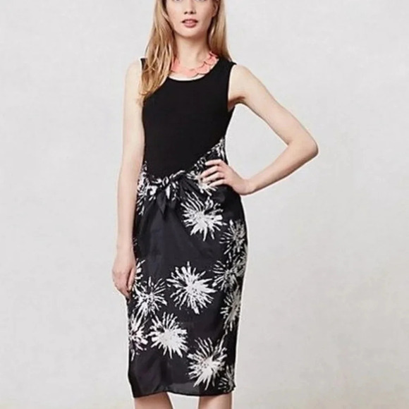 NWT Bailey 44 Black Silk Tie Waist Dress S - Picture 1 of 7